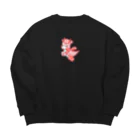 satoayaのアニマルカフェのキャンディードラゴン　赤 Big Crew Neck Sweatshirt