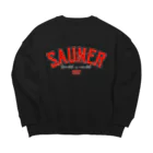 Super Sauna StyleのSAUNER1137 Red -Black- Big Crew Neck Sweatshirt