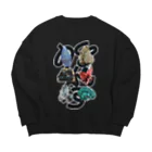 Parallel Imaginary Gift ShopのSUPER GEMS POWER（BLACK） Big Crew Neck Sweatshirt