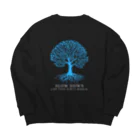 SLOW DoWN333のSLOWDoWN skyblue tree wear Big Crew Neck Sweatshirt