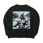 george-weblogの白クマッチョ Big Crew Neck Sweatshirt