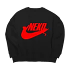 牛川 暗のグッズショップのNEKO（赤） Big Crew Neck Sweatshirt