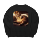 ニャーちゃんショップの春眠のネコ Big Crew Neck Sweatshirt