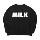 AliviostaのMILK ミルク B シンプルBIGロゴ ストリートファッション B Big Crew Neck Sweatshirt