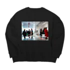 おもち屋さんのコーヒーブレイク Big Crew Neck Sweatshirt