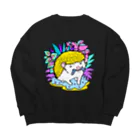 ポメ村ポメラニアンのパステルハリネズミ イエロー Big Crew Neck Sweatshirt