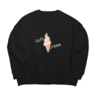 blueHawaiiのsoft cream (文字薄) Big Crew Neck Sweatshirt