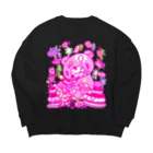 CHAX COLONY imaginariの【各10点限定】いたずらぐまのグル〜ミ〜(8/special2/pink×blackback) Big Crew Neck Sweatshirt