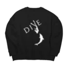 shoko🌺の【DIVE】ドルフィンスイム 白 -イルカとスキンダイビング- Big Crew Neck Sweatshirt