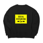 2mの SOCIAL  DISTANCING Big Crew Neck Sweatshirt