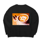 Prism coffee beanの【ラテアート】冬のくまさん Big Crew Neck Sweatshirt