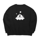 cosmicatiromのUFO 白 Big Crew Neck Sweatshirt