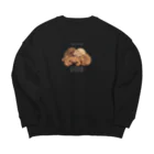 chourire toujoursの🐩puppy toypoodle文字White ver. Big Crew Neck Sweatshirt