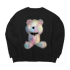 💜Salon de Lucia💜のPeek-a-boo Teddy rainbow Big Crew Neck Sweatshirt