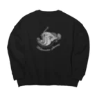 llotollのペリカンアンコウ白 Big Crew Neck Sweatshirt