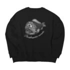 llotollのオニキンメ白 Big Crew Neck Sweatshirt