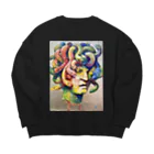 オチタケヒト takehito ochi きゃったろうの蛇頭女 Big Crew Neck Sweatshirt