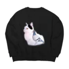 佐久間薫の猫とハト Big Crew Neck Sweatshirt