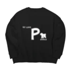 onehappinessのMY LOVE POODLE（プードル）　ホワイト Big Crew Neck Sweatshirt