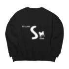 onehappinessのMY LOVE SHIBA（柴犬）　ホワイト Big Crew Neck Sweatshirt