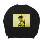 ぐうライショップの真珠の耳飾りの猫 Big Crew Neck Sweatshirt