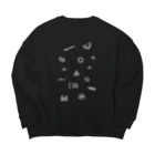 週末北欧部のフィンランドの概念 (白/タテ) Big Crew Neck Sweatshirt