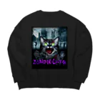 LOS AMBIT.のZOMBIE CAT violet Big Crew Neck Sweatshirt