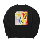 㐂十ショップの抽象絵アイテム Big Crew Neck Sweatshirt