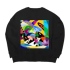 シマモリ タカコのパフパフパニック Big Crew Neck Sweatshirt