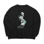 musubibaの日々新又日新-白文字 Big Crew Neck Sweatshirt