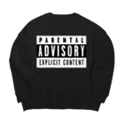 DRIPPEDのPARENTAL ADVISORY 白黒 反転色ロゴTシャツ Big Crew Neck Sweatshirt