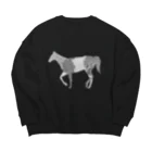 新谷べにの馬白 Big Crew Neck Sweatshirt