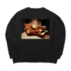 Sock puppet の首飾りぱん Big Crew Neck Sweatshirt