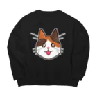 コナカマ通販SUZURI支店の三毛猫ちゃん Big Crew Neck Sweatshirt