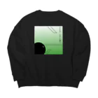 ねこふく本舗の抹茶ミルクティー　タピオカ Big Crew Neck Sweatshirt