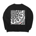 A★STARのASTARモノクロ曼荼羅＋ONE Big Crew Neck Sweatshirt