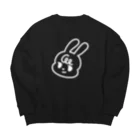 shoのやれやれと思っているうさぎ(白) Big Crew Neck Sweatshirt