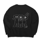 たぬきゅんショップのイケメンたぬフレ・線画 Big Crew Neck Sweatshirt