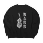 もりてつのコントラバス(レトロ調)・白文字 Big Crew Neck Sweatshirt