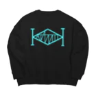 センジュのターコイズブルー Big Crew Neck Sweatshirt