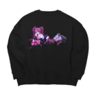 ナタコデデの赤メガネ娘 Big Crew Neck Sweatshirt