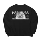 ハリネズミ針村のHARIMURA（白） Big Crew Neck Sweatshirt