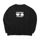 しろくろぷぅじぃのぷぅじぃシルエット(白) Big Crew Neck Sweatshirt