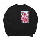 LalaHangeulの八重桜 Big Crew Neck Sweatshirt