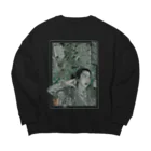 Y's Ink Works Official Shop at suzuriのBlahBlahBlah Ukiyoe Style  Big Crew Neck Sweatshirt