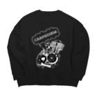 CARPE DIEMのドクロエンジン黒 Big Crew Neck Sweatshirt