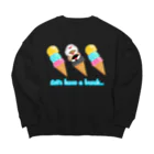 Lily bird（リリーバード）のアイスと文鳥ず ロゴ入り① Big Crew Neck Sweatshirt