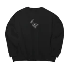 かもしかうしかのガゼル（白） Big Crew Neck Sweatshirt