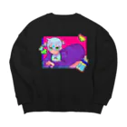 池のほとりのレインボーよだれかけちゃん Big Crew Neck Sweatshirt