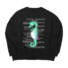 LalaHangeulのSeahorse Dad グリーン Big Crew Neck Sweatshirt